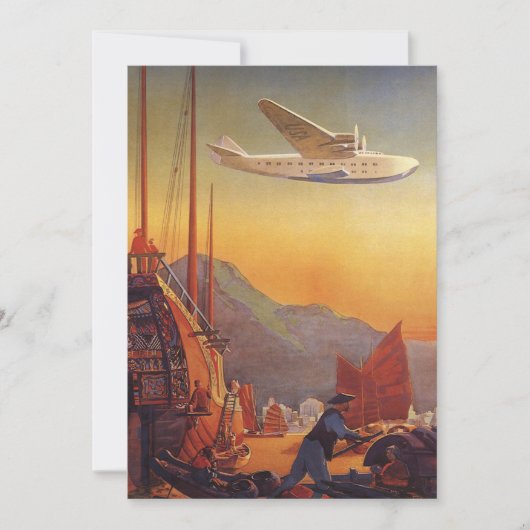 Vintage Travel, Plane Over Junks in Hong Kong (Voorkant)