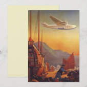 Vintage Travel, Plane Over Junks in Hong Kong (Voorkant / Achterkant)