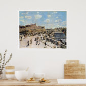 Vintage Travel Pont Neuf Paris Poster (Keuken)