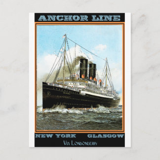 Vintage Travel Poster: Ankerlijn Briefkaart