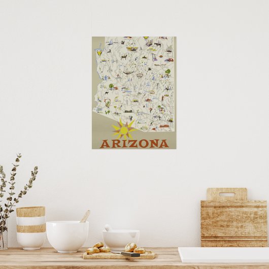 Vintage Travel Poster Arizona Poster (Keuken)