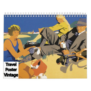 Vintage Travel Poster Art Kalender
