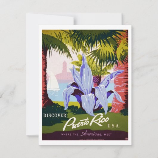 Vintage Travel Poster Art, Ontdek Puerto Rico! (Voorkant)