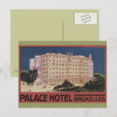 Vintage Travel Poster Art - Palace Hotel Bruxelles Briefkaart (Voorkant / Achterkant)