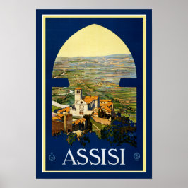 Vintage Travel Poster Assisi Italië