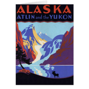 Vintage Travel Poster, Atlin en Yukon, Alaska