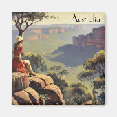 Vintage Travel Poster Australia Canyon Magneet (Voorkant)