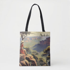 Vintage Travel Poster Australia Canyon Tote Bag