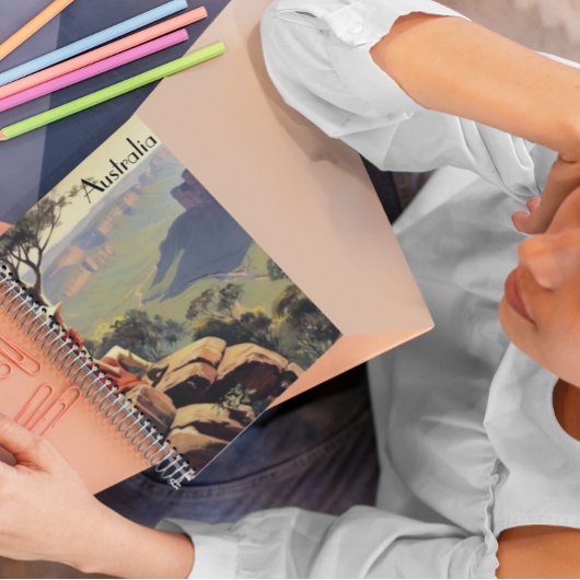 Vintage Travel Poster Australië, aanpasbaar Planner