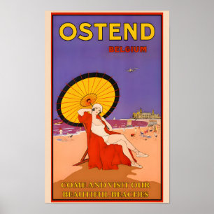Vintage Travel Poster België-Oostende