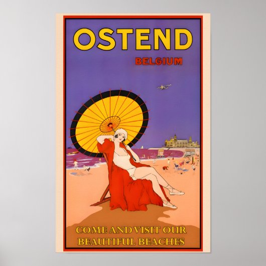 Vintage Travel Poster België-Oostende (Voorkant)