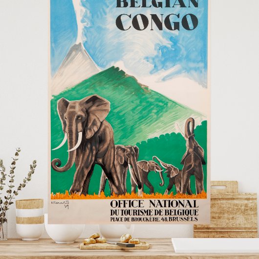 Vintage Travel Poster - Belgisch Congo (Keuken)