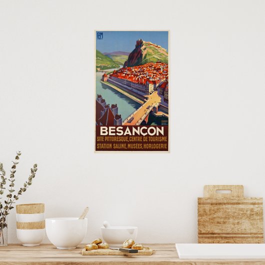 Vintage Travel Poster Besancon Frankrijk (Keuken)