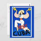 Vintage Travel Poster "Bezoek Cuba" Briefkaart (Voorkant / Achterkant)