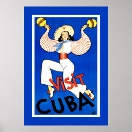 Vintage Travel Poster: bezoek Cuba Poster