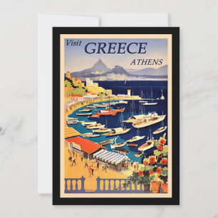 Vintage Travel Poster, bezoek Griekenland, Kaart