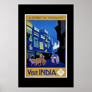 Vintage Travel Poster Bezoek India