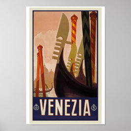 Vintage Travel Poster - Bezoek Venezia