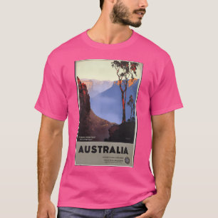 Vintage Travel Poster Blue Mountains Australië T-shirt