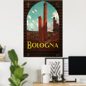 Vintage Travel Poster, Bologna, Italië Poster (Thuiskantoor)