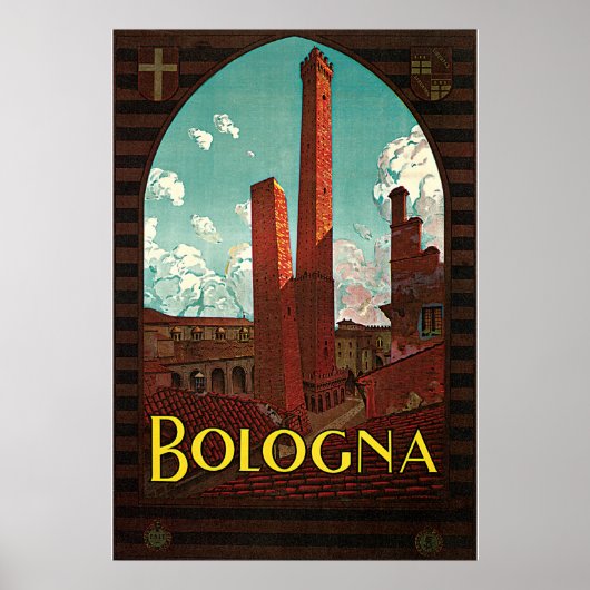 Vintage Travel Poster, Bologna, Italië Poster (Voorkant)