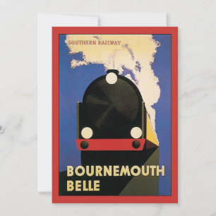 Vintage Travel Poster, Bournemouth Belle Train