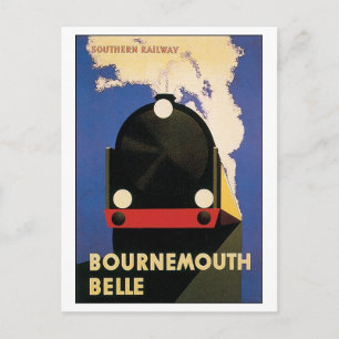 Vintage Travel Poster, Bournemouth Belle Train Briefkaart