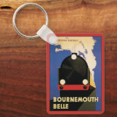 Vintage Travel Poster, Bournemouth Belle Train Sleutelhanger (Voorkant)