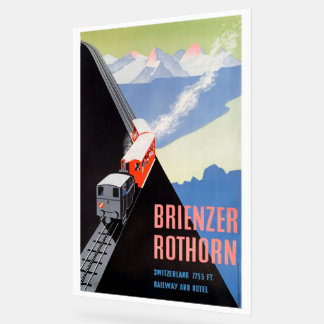 Vintage Travel Poster Brienzer Acryl Teken