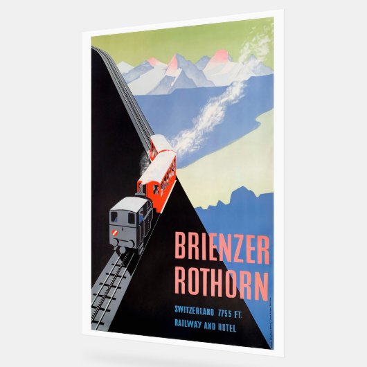 Vintage Travel Poster Brienzer Acryl Teken (Hoek)