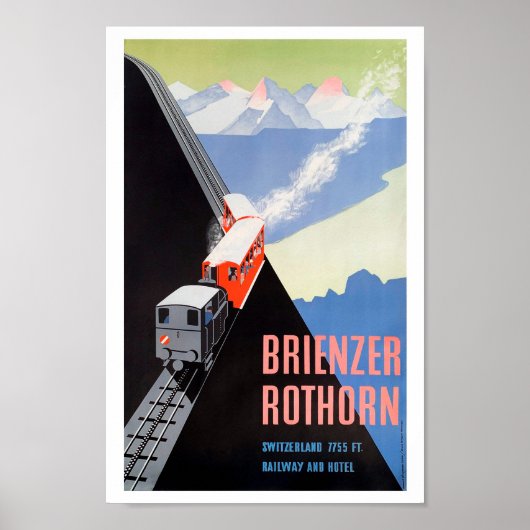 Vintage Travel Poster Brienzer Rothorn (Voorkant)