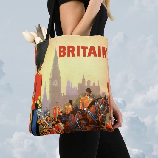 Vintage Travel Poster, Britse Koninklijke Garde Tote Bag