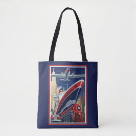 Vintage Travel Poster Canvas tas