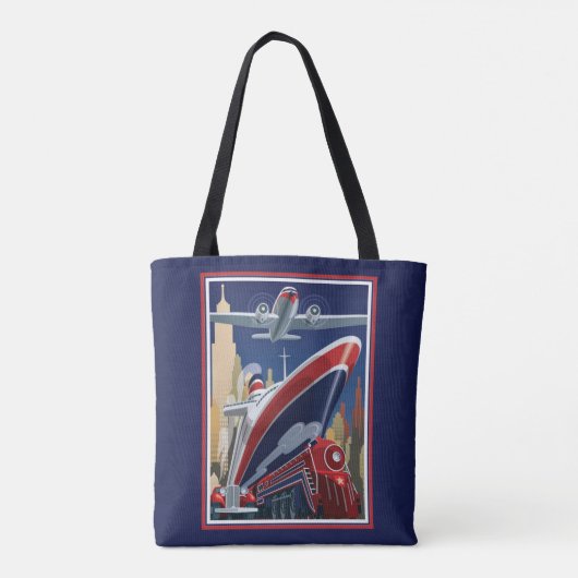 Vintage Travel Poster Canvas tas (Achterkant)