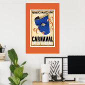 Vintage Travel Poster Carnaval Cuba en La Habana (Thuiskantoor)