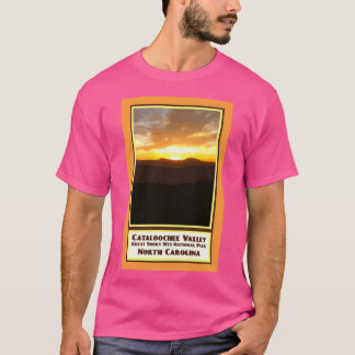 Vintage Travel Poster Cataloochee Sunset Smoky Mou T-shirt