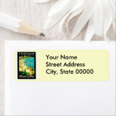 Vintage Travel Poster, Chicago, Illinois Etiket (Insitu)