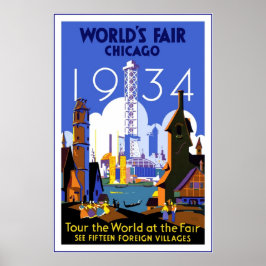 Vintage Travel Poster Chicago World's Fair 3 1934
