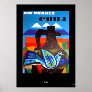 Vintage Travel Poster Chili Afdrukken
