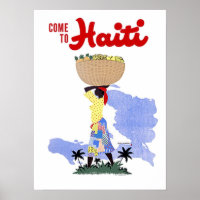 Vintage Travel Poster Come To Haiti