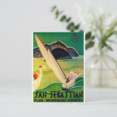 Vintage Travel Poster Donostia San Sebastian Briefkaart (Staand voorkant)