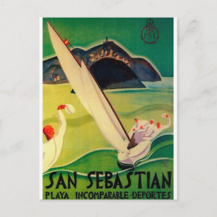 Vintage Travel Poster Donostia San Sebastian Briefkaart