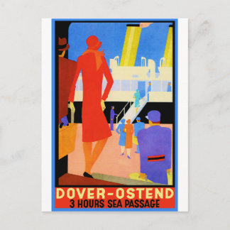 Vintage Travel Poster: Dover Ostend Briefkaart