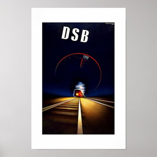 Vintage Travel Poster DSB (Voorkant)