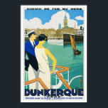 Vintage Travel Poster Dunkerque Harbour Frankrijk<br><div class="desc">Reproductie print van een oud poster Art Deco,  dat het toerisme in de haven van Dunkerque in Noord-Frankrijk bevordert. Deze art-deco druk is digitaal gerenoveerd om de originele kleuren uit te brengen,  nog beter en zo vele onvolkomenheden te bevestigen mogelijk.</div>
