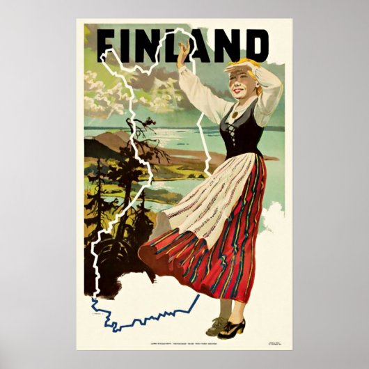 Vintage Travel Poster Finland (Voorkant)