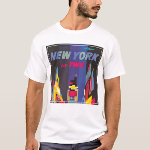 Vintage Travel Poster, Fly Twa, New York T-shirt