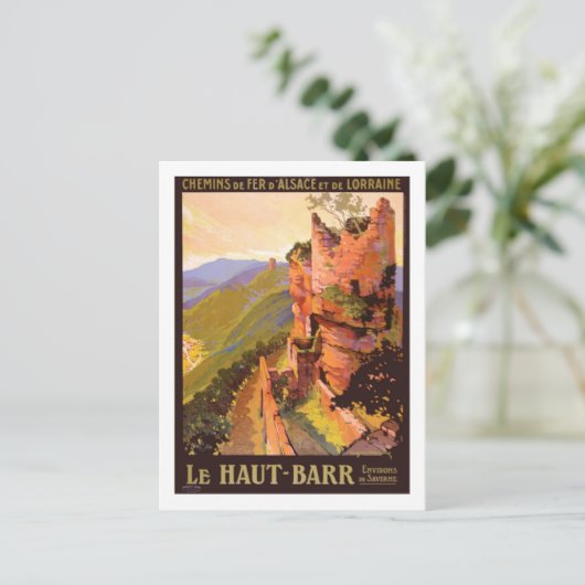 Vintage Travel Poster, Frankrijk Briefkaart (Staand voorkant)