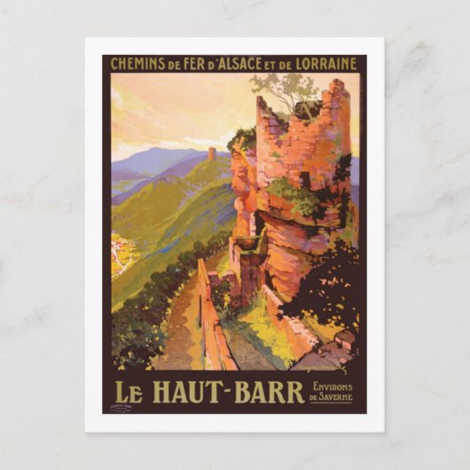 Vintage Travel Poster, Frankrijk Briefkaart (Voorkant)