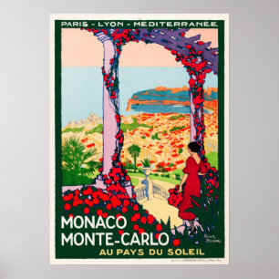 Vintage Travel Poster Frankrijk - Monaco Monte Car